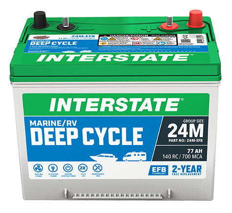 Interstate marine battery with green top