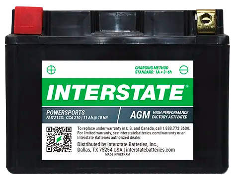 Interstate FAITZ12S motorcycle battery top photo