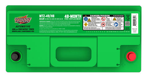 Interstate MTZ-49/H8 battery with green top