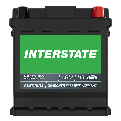 Interstate AGM Battery MTX-153R/H3 Group H3 420 CCA