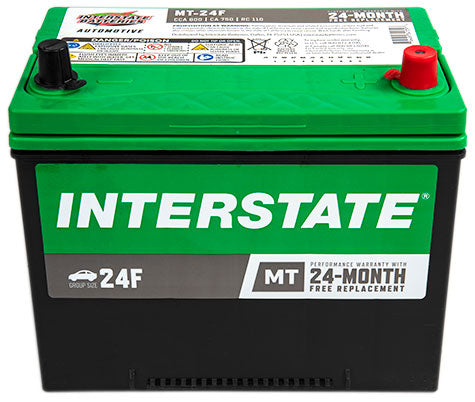 black interstate battery with green top