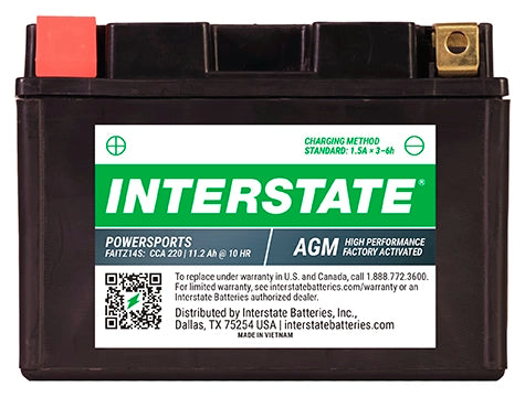 Interstate FAITZ14S AGM Motorcycle ATV Powersports Battery