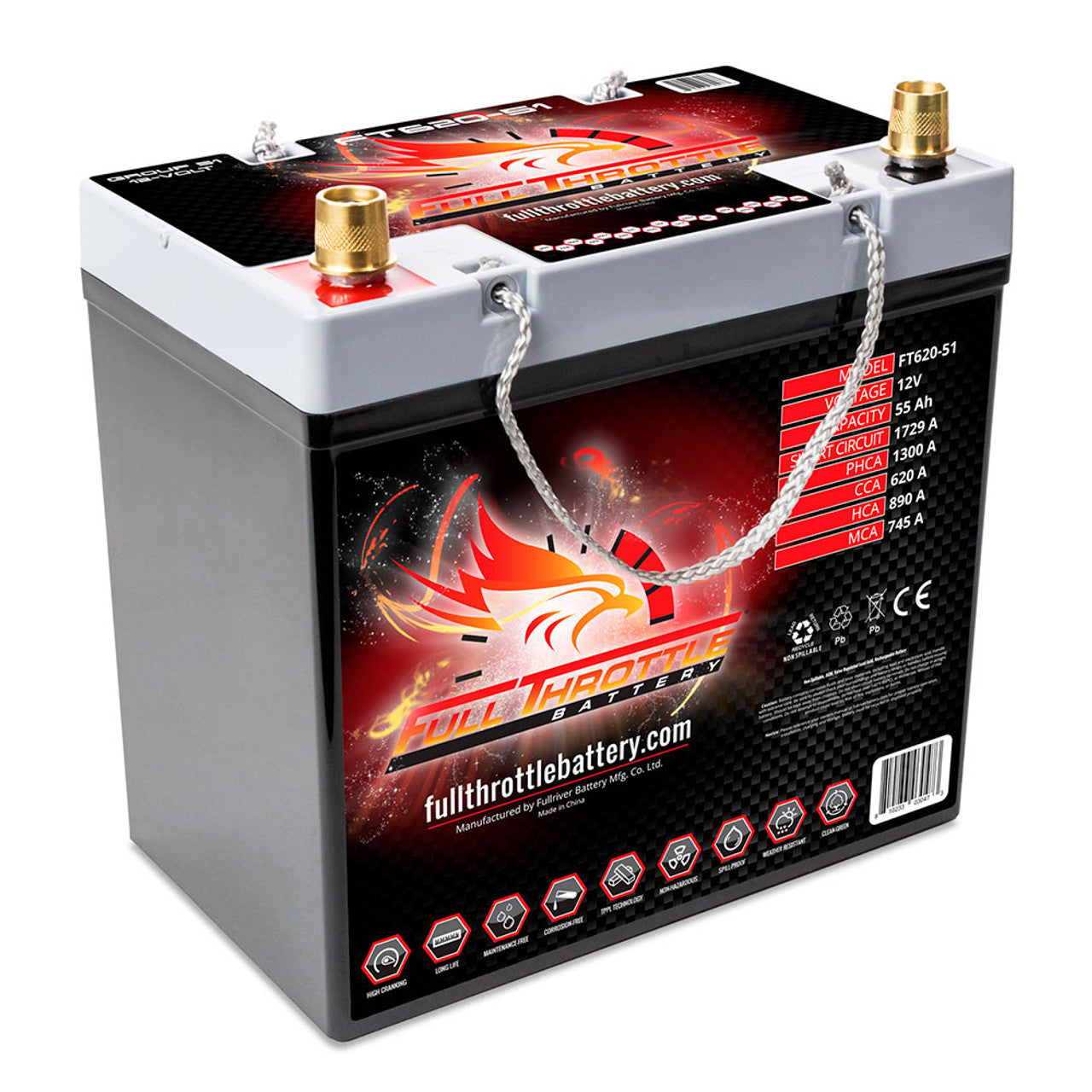 Full Throttle FT620-51 Pure Lead AGM Battery