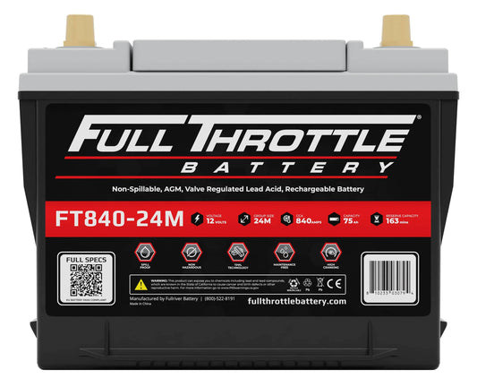 Full Throttle FT840-24M Pure Lead AGM Marine Battery
