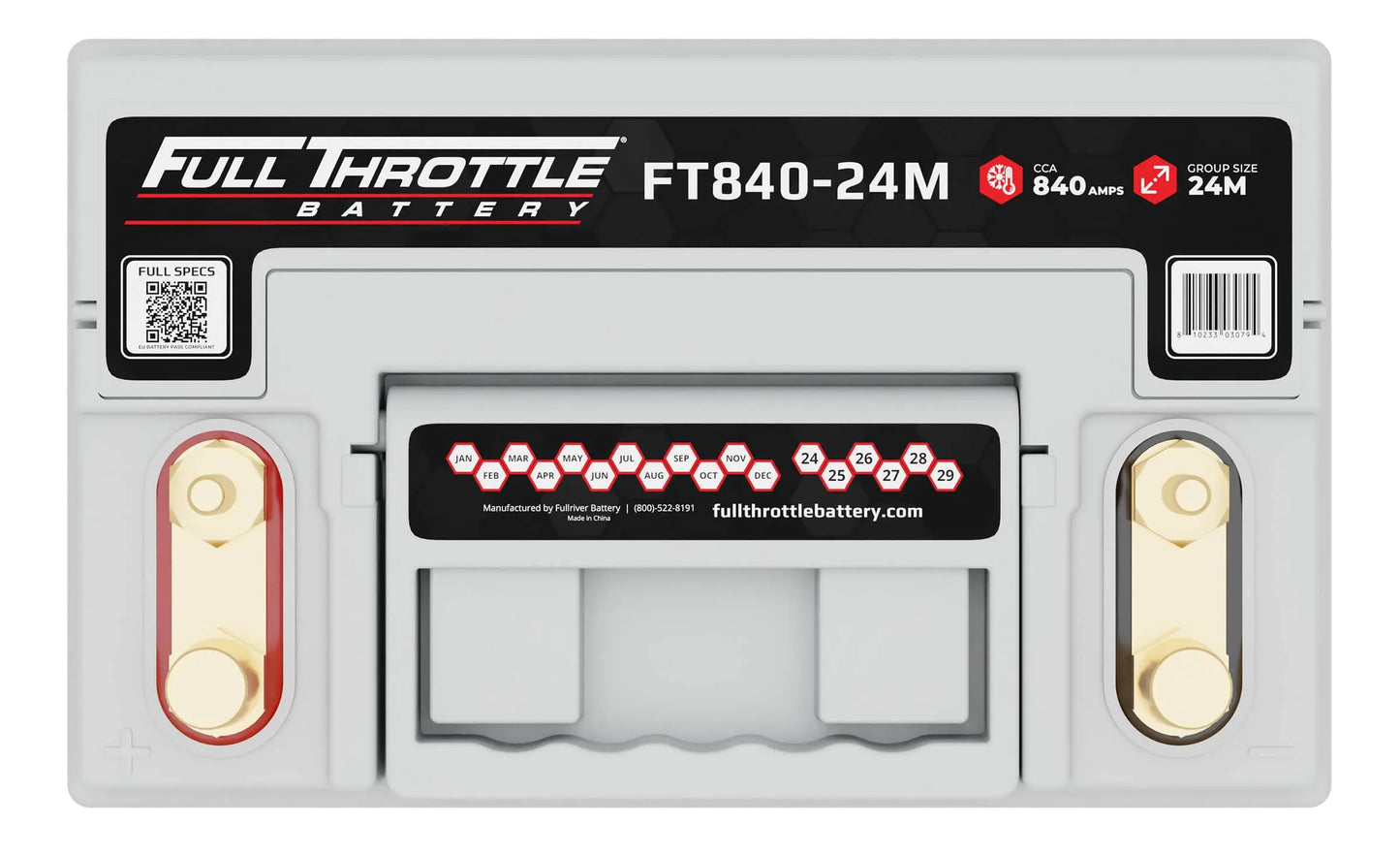 Full Throttle FT840-24M Pure Lead AGM Marine Battery