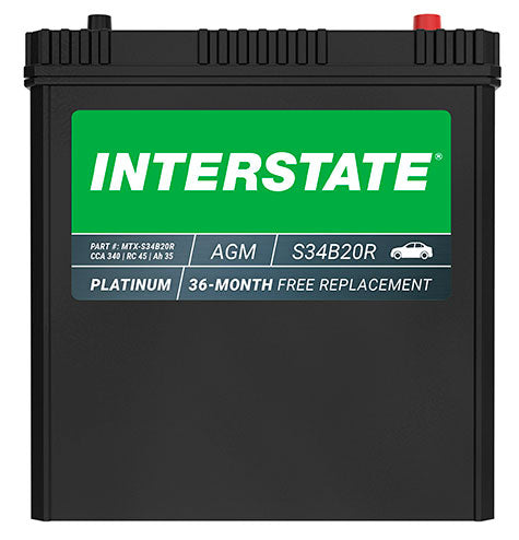 Interstate AGM Battery Toyota Prius C MTX-S34B20R