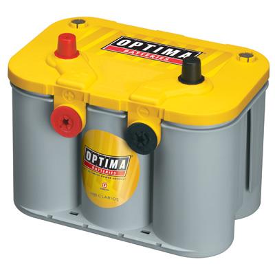 Yellow Top Optima battery with grey case