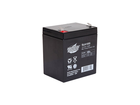 Interstate Batteries 12V 5Ah Battery (F1 Terminal) SLA AGM VRLA Rechargeable Replacement for Alarms, Security, Garage Door Openers for Chamberlain, Genie, Liftmaster, Craftsman, Workhorse (SLA1055)
