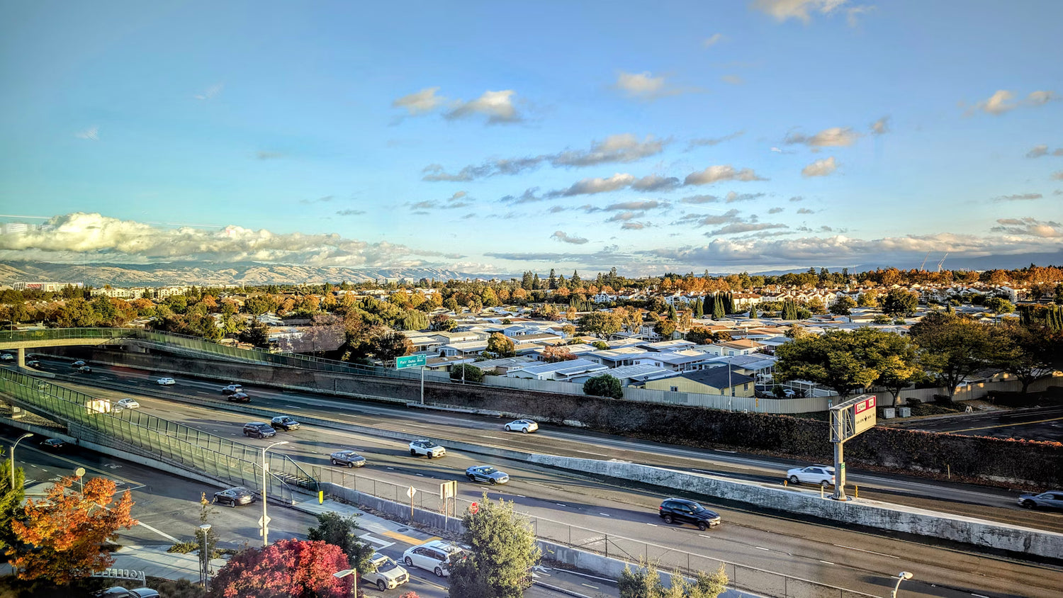Sunnyvale highway with blue sky