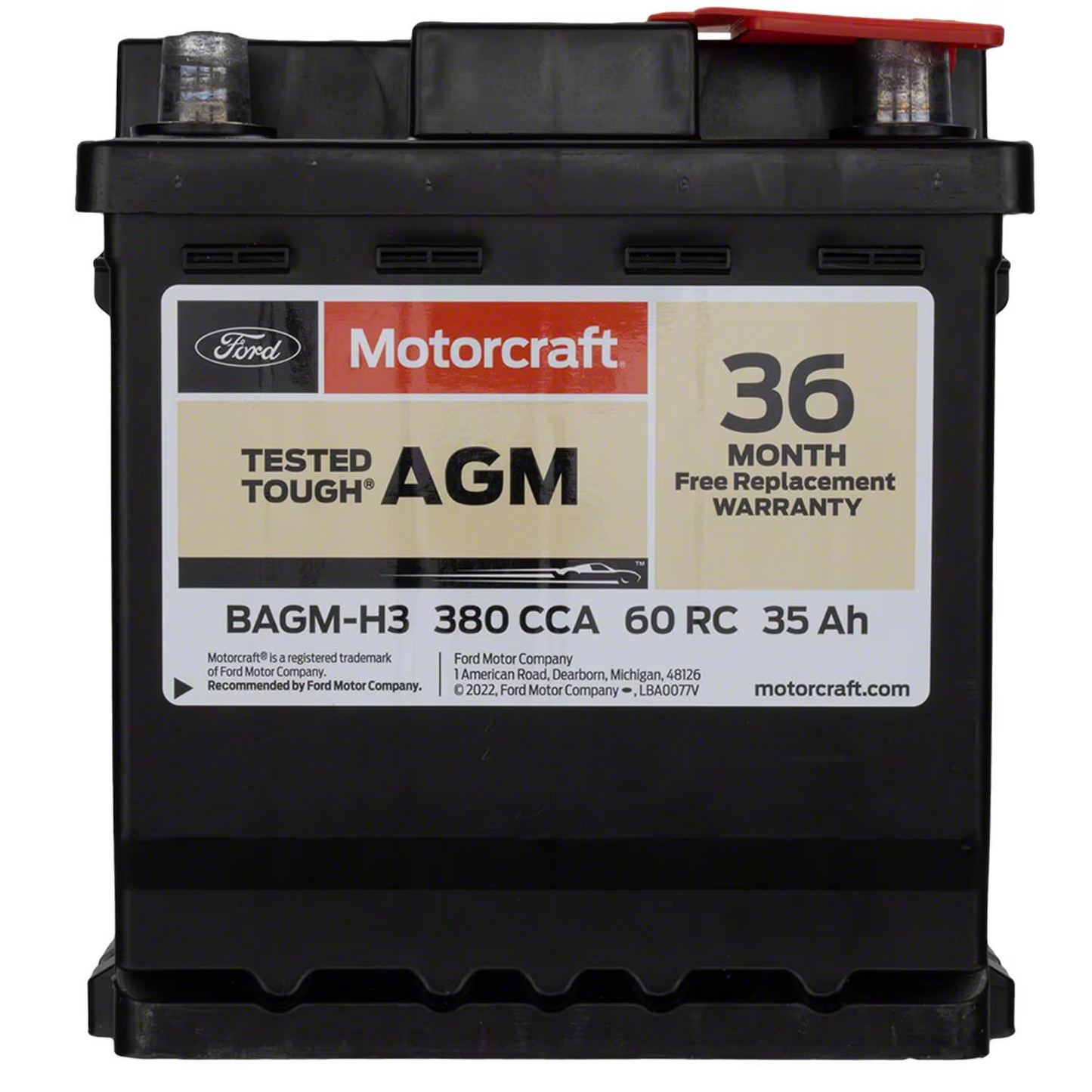 Motorcraft BAGM-H3 AGM Battery 35 Ah 380 CCA