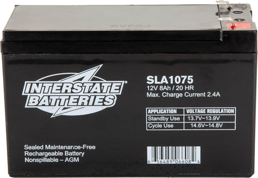 Front image of Interstate AGM battery part number SLA1075
